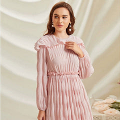 Bazaar Fall French Sweet Lace Collar Long Sleeve Dress