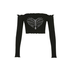 Bones – Bardot-Top mit Strass