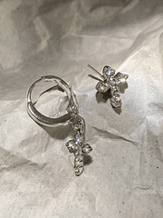 Rhinestone Cross Decor Earring