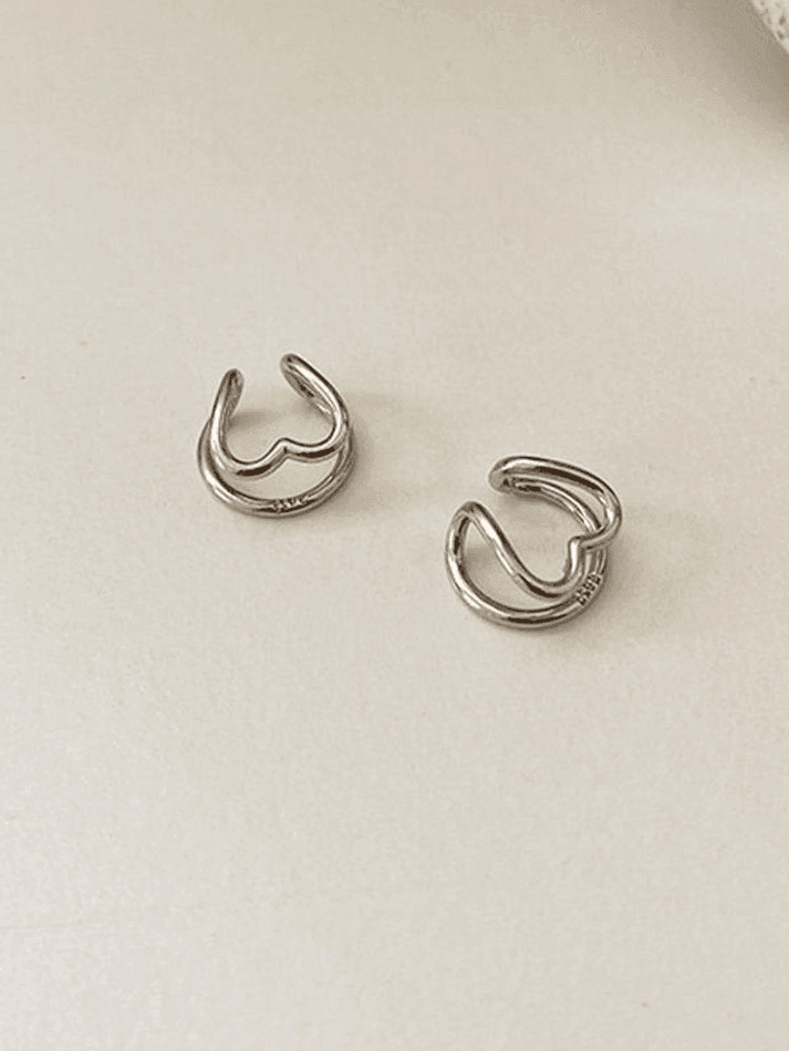 Manschettenohrring mit Herz Dekor