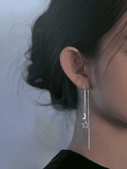 Tassel earrings decorated with stars and moon