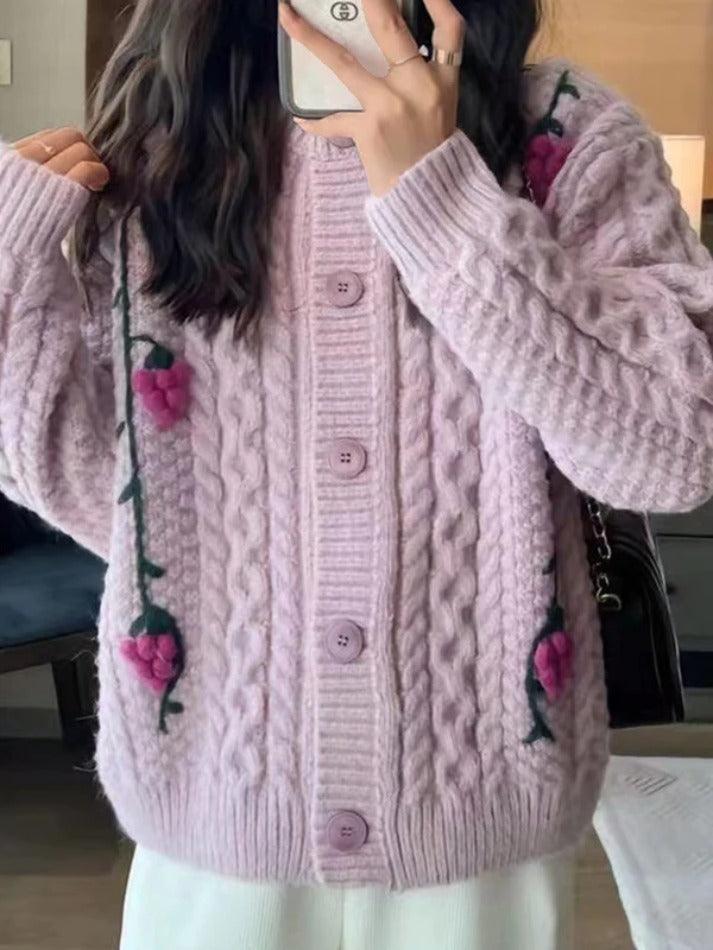 Grape crochet knitting decor cardigan