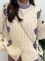 Grape crochet knitting decor cardigan