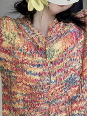 Rainbow front button cardigan