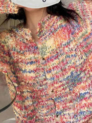Rainbow front button cardigan
