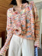 Rainbow front button cardigan