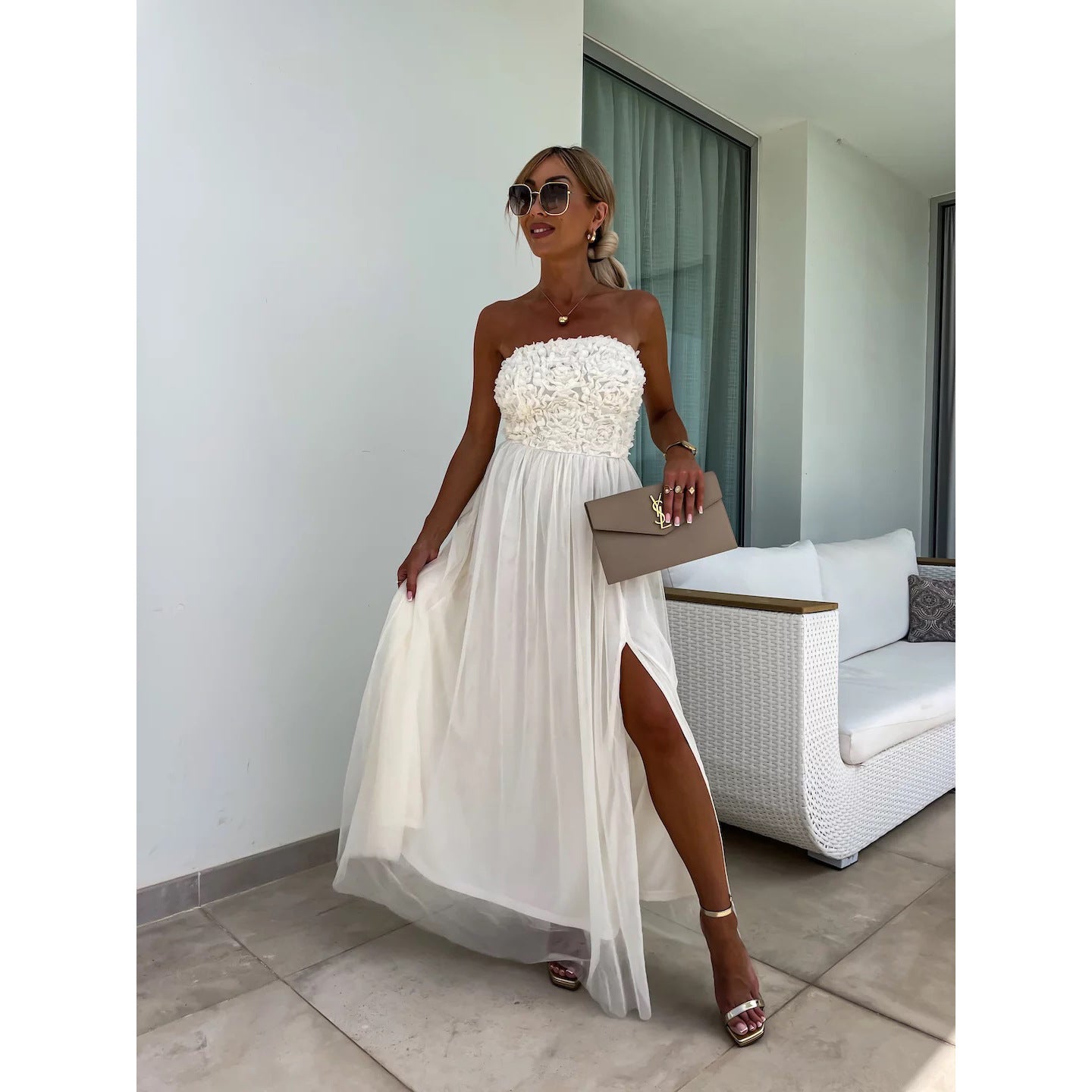 Casualwith Side Slit Dress Party Loose Vacation Dress