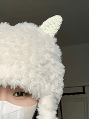 Gorro de trampero de piel de cordero cálido y esponjoso
