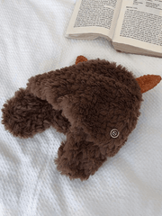 Gorro de trampero de piel de cordero cálido y esponjoso