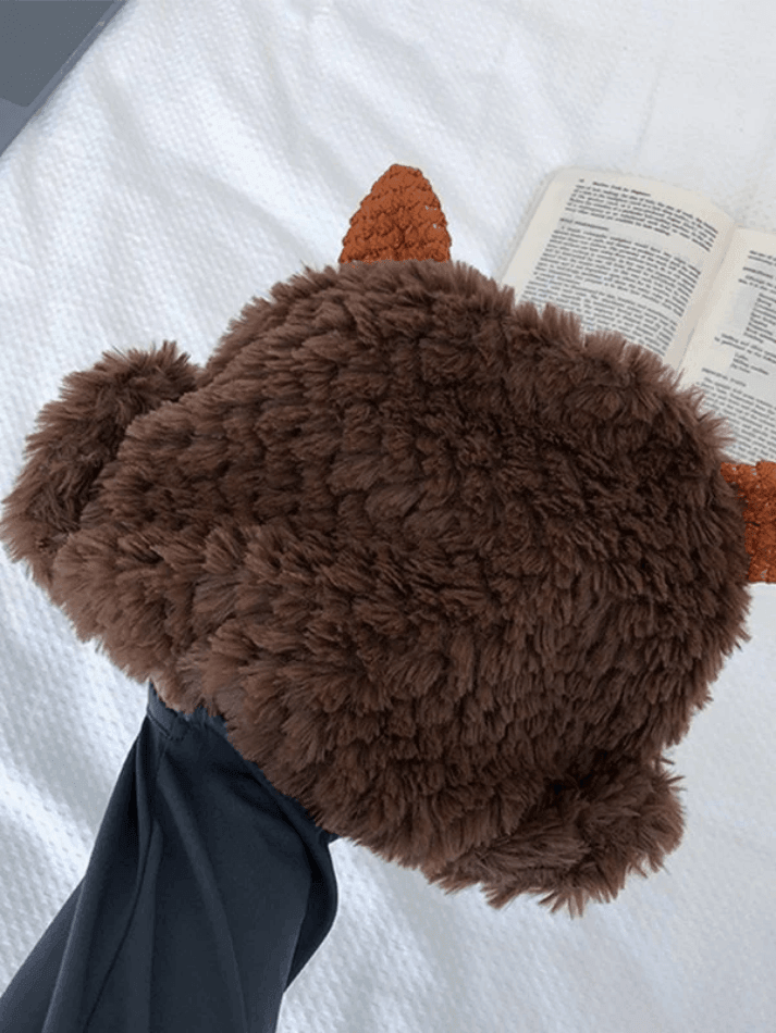 Gorro de trampero de piel de cordero cálido y esponjoso