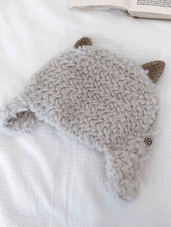 Gorro de trampero de piel de cordero cálido y esponjoso