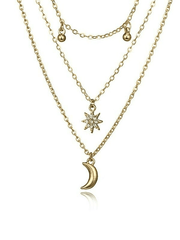 Multi-Layer Rhinestone Star Moon Decor Necklace