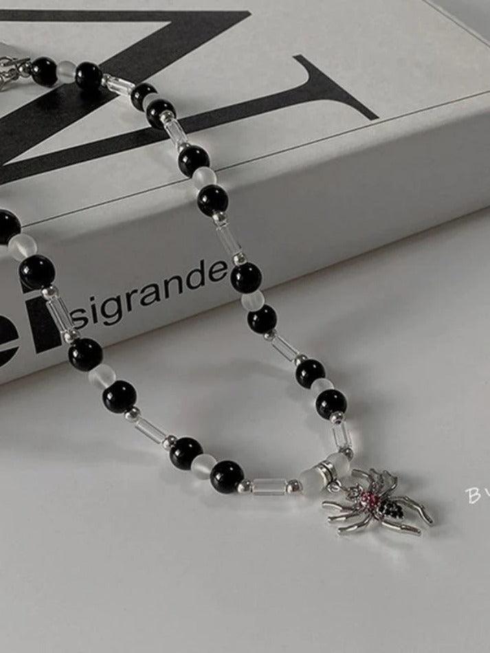 Spider Pendant Bead Necklace
