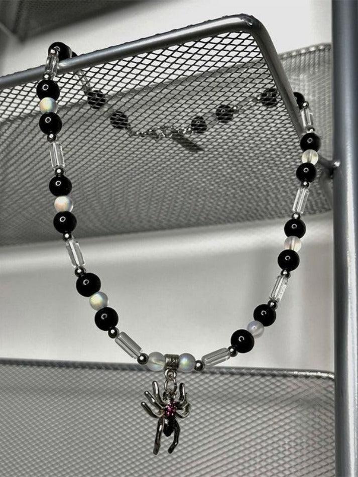 Spider Pendant Bead Necklace