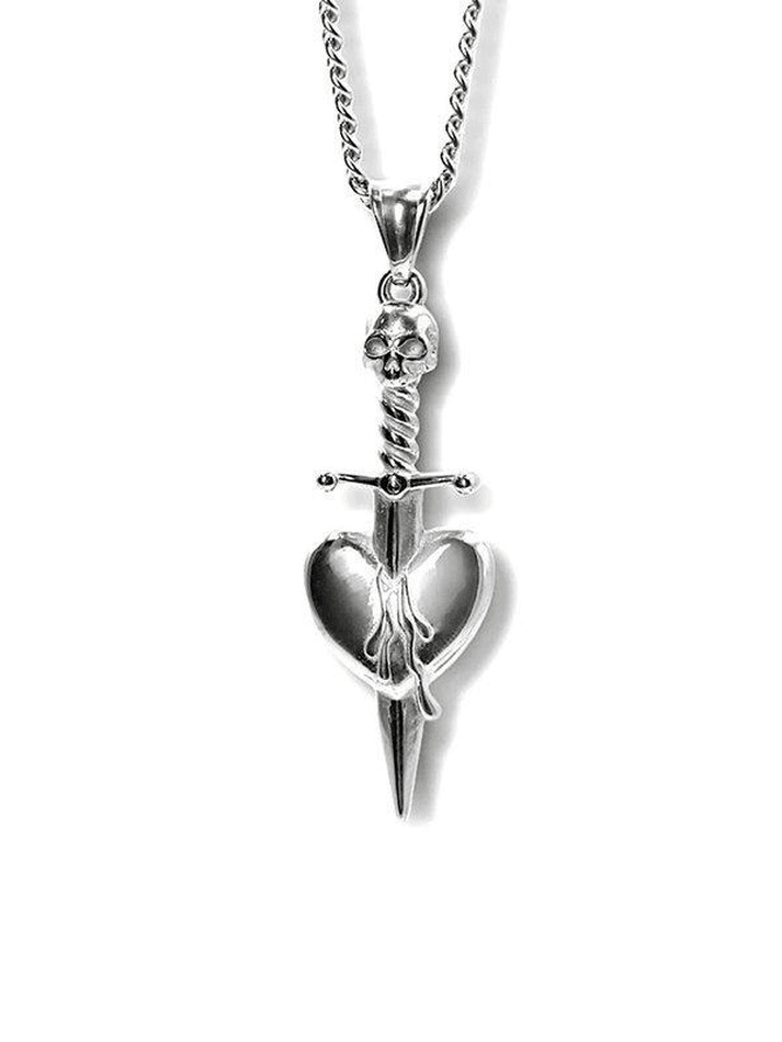 Skeleton Sword Pendant Necklace