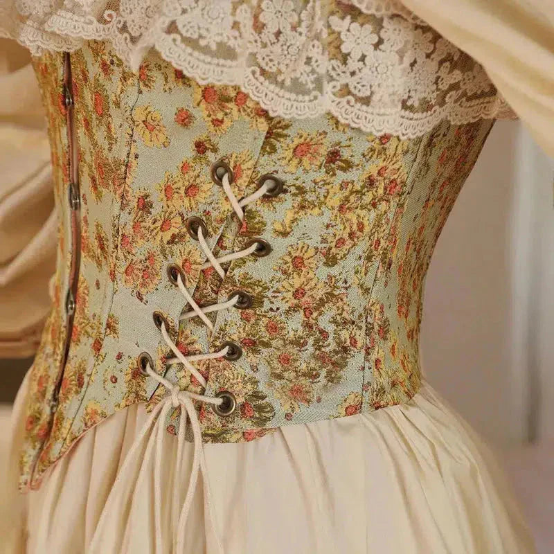 Cottagecore Floral Lace Up Corset Top – AmiEmi