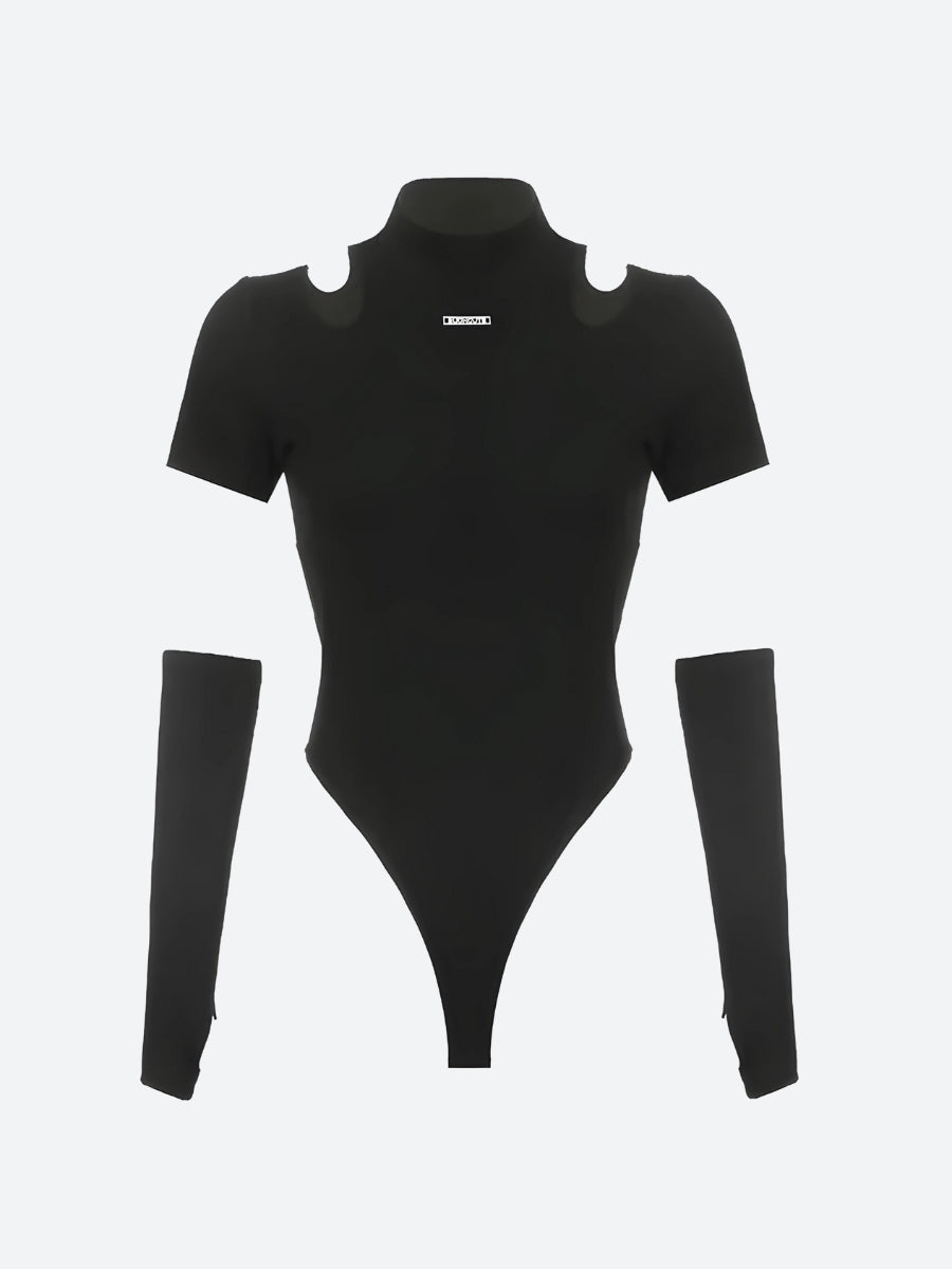 Cyberpunk-Cord-Bodysuit mit Cut-Outs