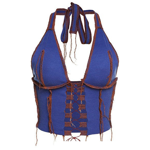 Don t Try It Lace-Up Halter Top