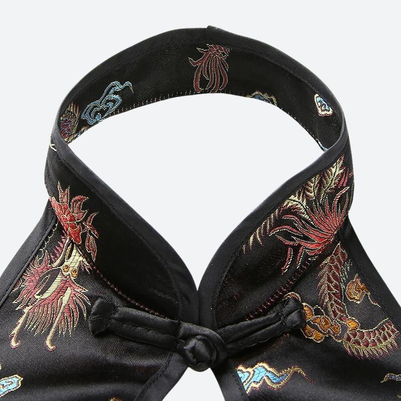 Rückenfreies Crop-Top mit Drachen-Print