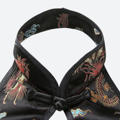 Rückenfreies Crop-Top mit Drachen-Print