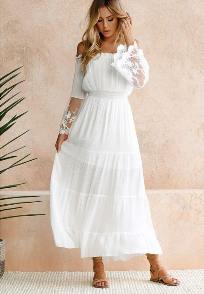 Dress Lace Stitching Dress for