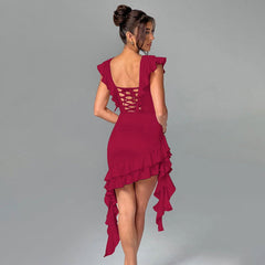 Dress V neck Sleeveless Backless Slim Fit