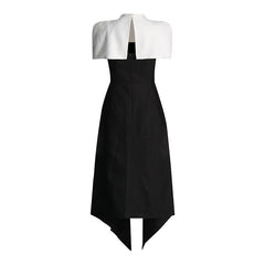 Elegant Vietnam Special Interest Design Detachable Pullover Patchwork Cami Dress Slit