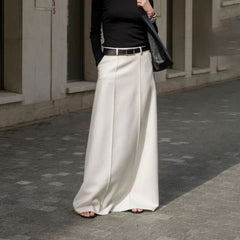 Fall French Milky White Office Mopping Skirt Loose Profile Slimming Casual