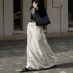 Fall French Milky White Office Mopping Skirt Loose Profile Slimming Casual