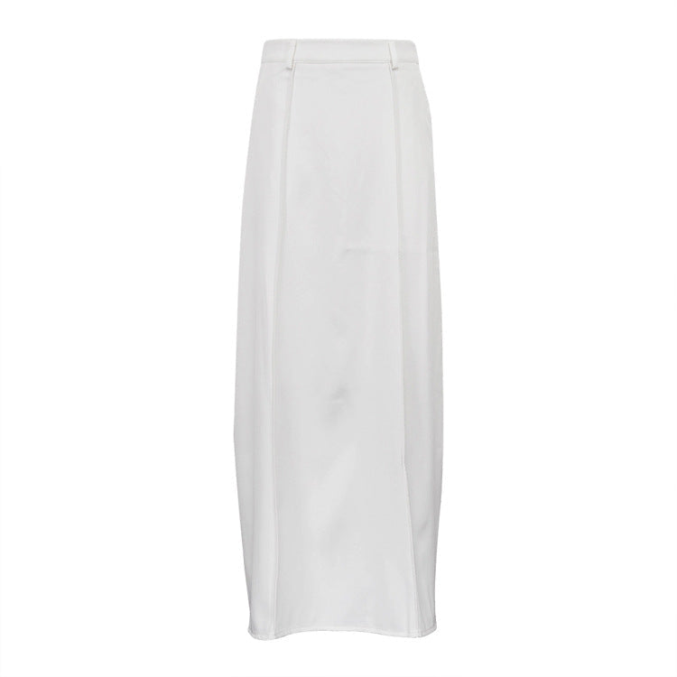 Fall French Milky White Office Mopping Skirt Loose Profile Slimming Casual