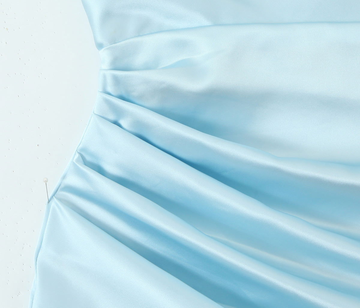 Fall French Vintage Crumpled Slim Silk Satin Texture Tube Top Dress Short Evening Dress