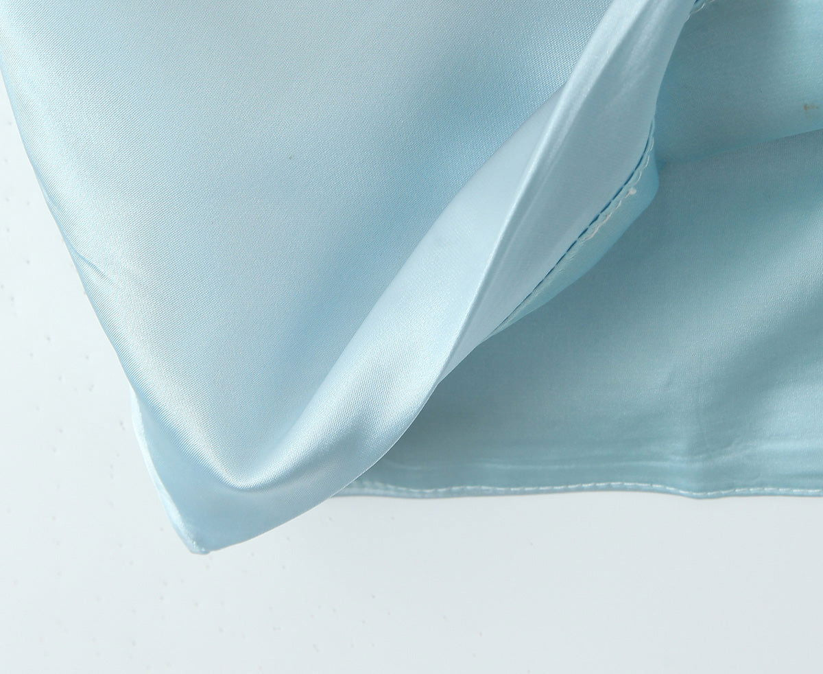 Fall French Vintage Crumpled Slim Silk Satin Texture Tube Top Dress Short Evening Dress