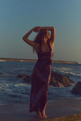 Vestido halter ajustado, sencillo y de otoño