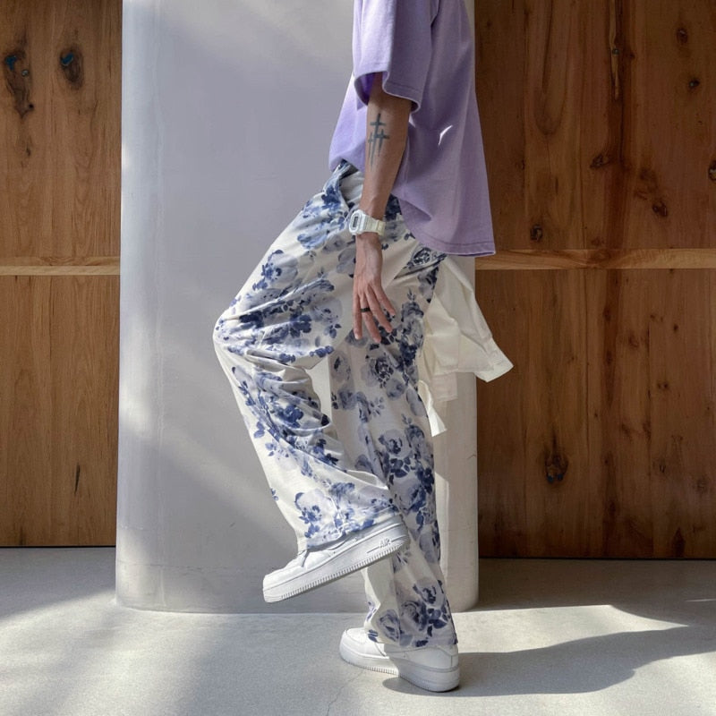 Flower Printed Casual Pants