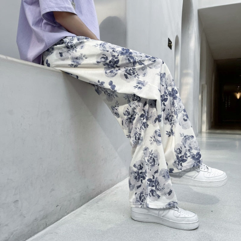 Flower Printed Casual Pants