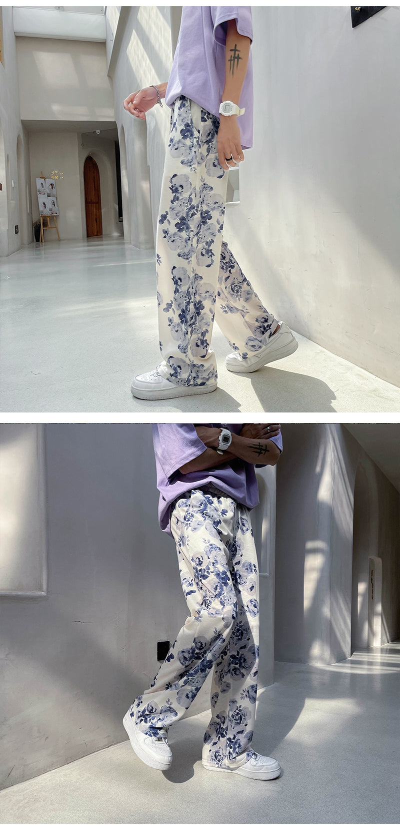 Flower Printed Casual Pants