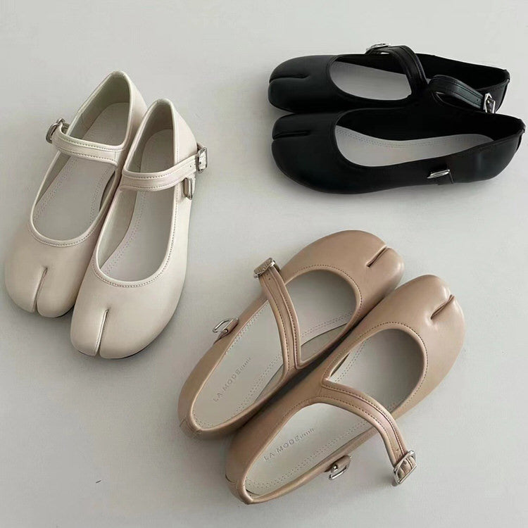 French Girl Tabi-Ballerinas mit geteilter Zehenpartie