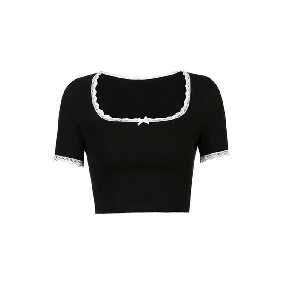 Französisches Dienstmädchen-Crop-Top