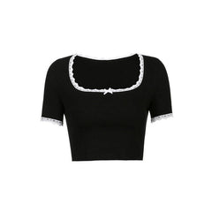 Französisches Dienstmädchen-Crop-Top