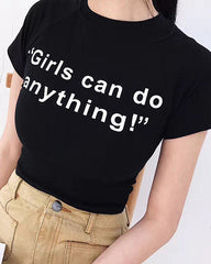 Mädchen können alles tun Crop T-Shirt