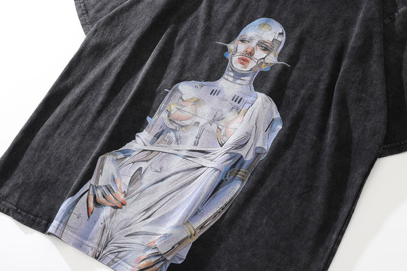 Hajime Sorayama Oversize-T-Shirt aus Baumwolle