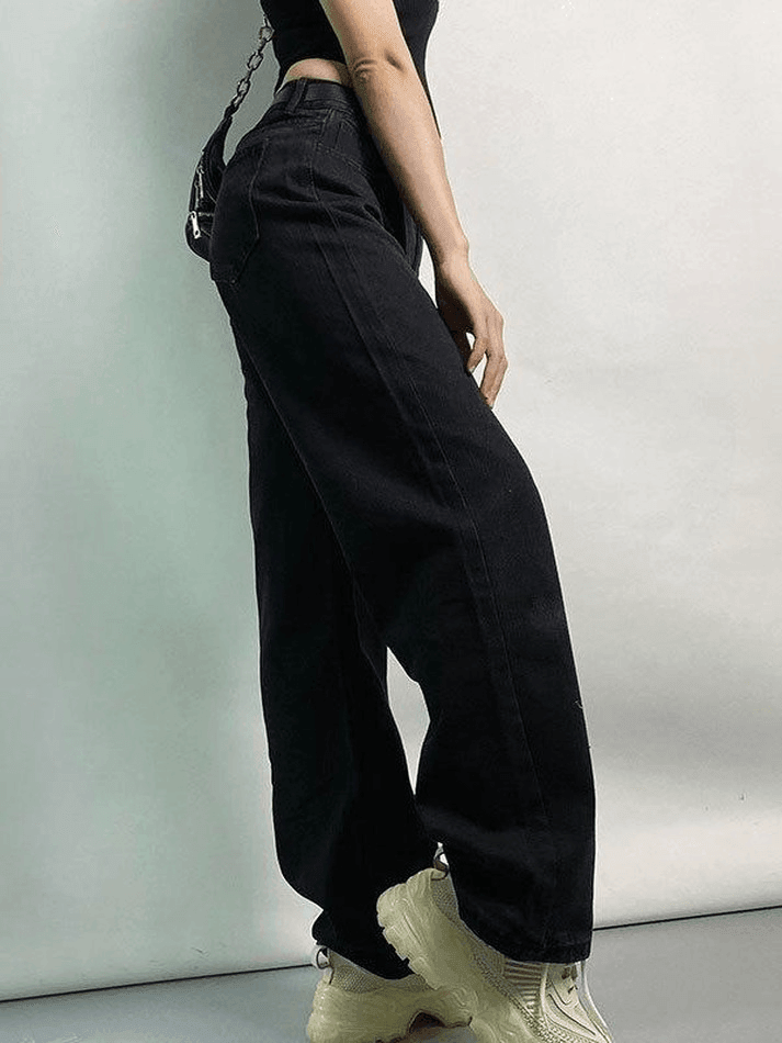 High waisted boyfriend jeans