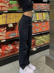 High waisted boyfriend jeans