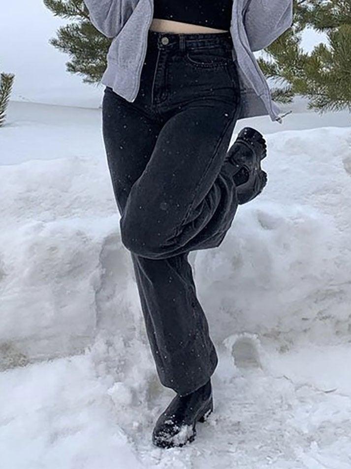 High waisted boyfriend jeans