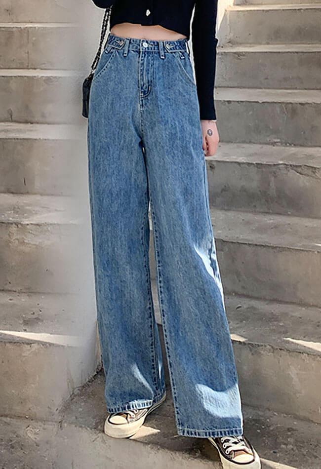 High waist loose boyfriend jeans