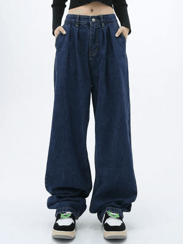 90s pleated baggy boyfriend jeans