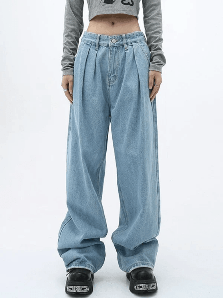 90s pleated baggy boyfriend jeans