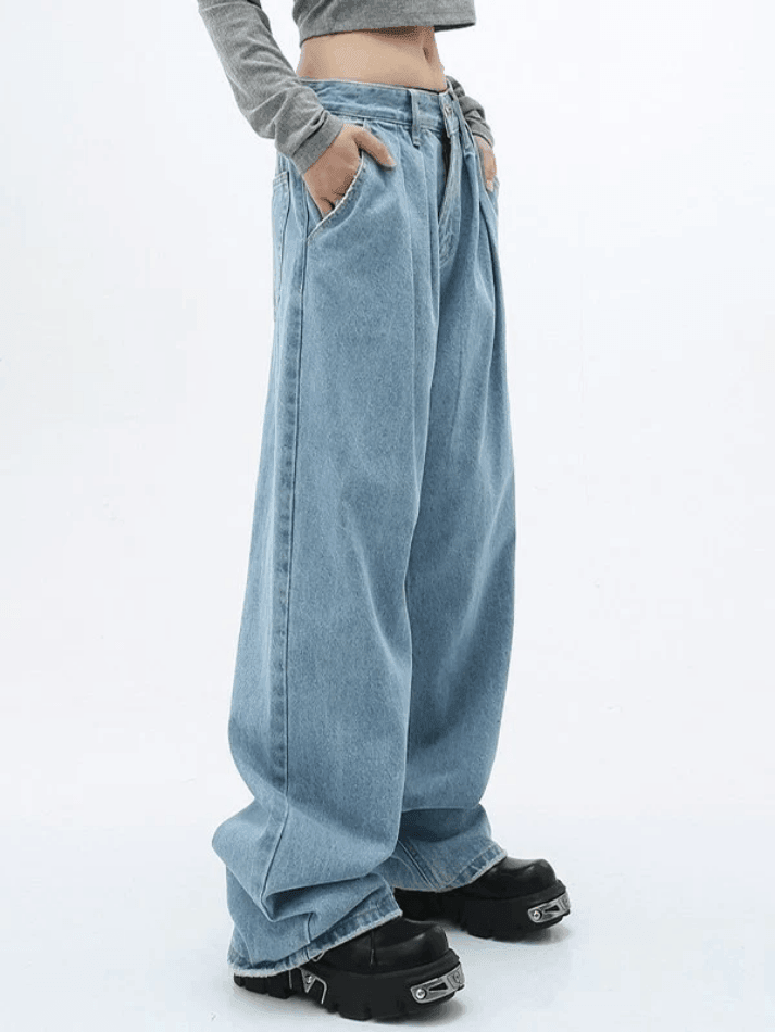 90s pleated baggy boyfriend jeans