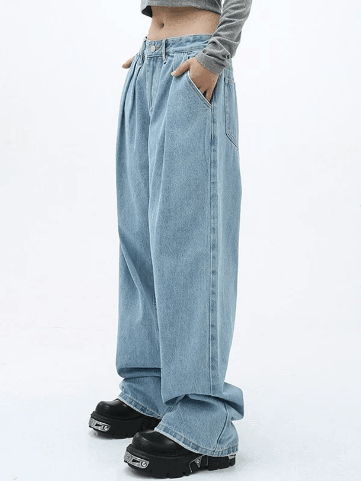 90s pleated baggy boyfriend jeans