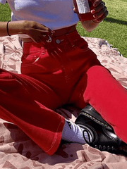 Faded boyfriend jeans with stitched details